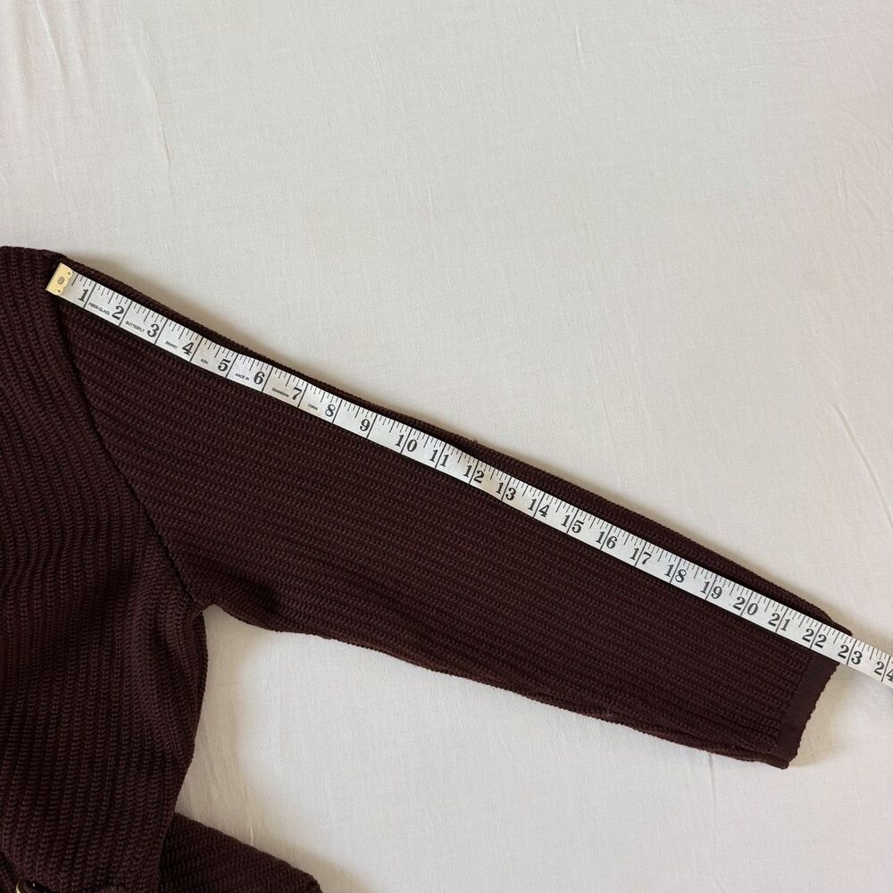 Vintage Salvatore Ferragamo Cardigan Womens Brown Gold Buttons Italy Knit Pocket - Picture 10 of 16
